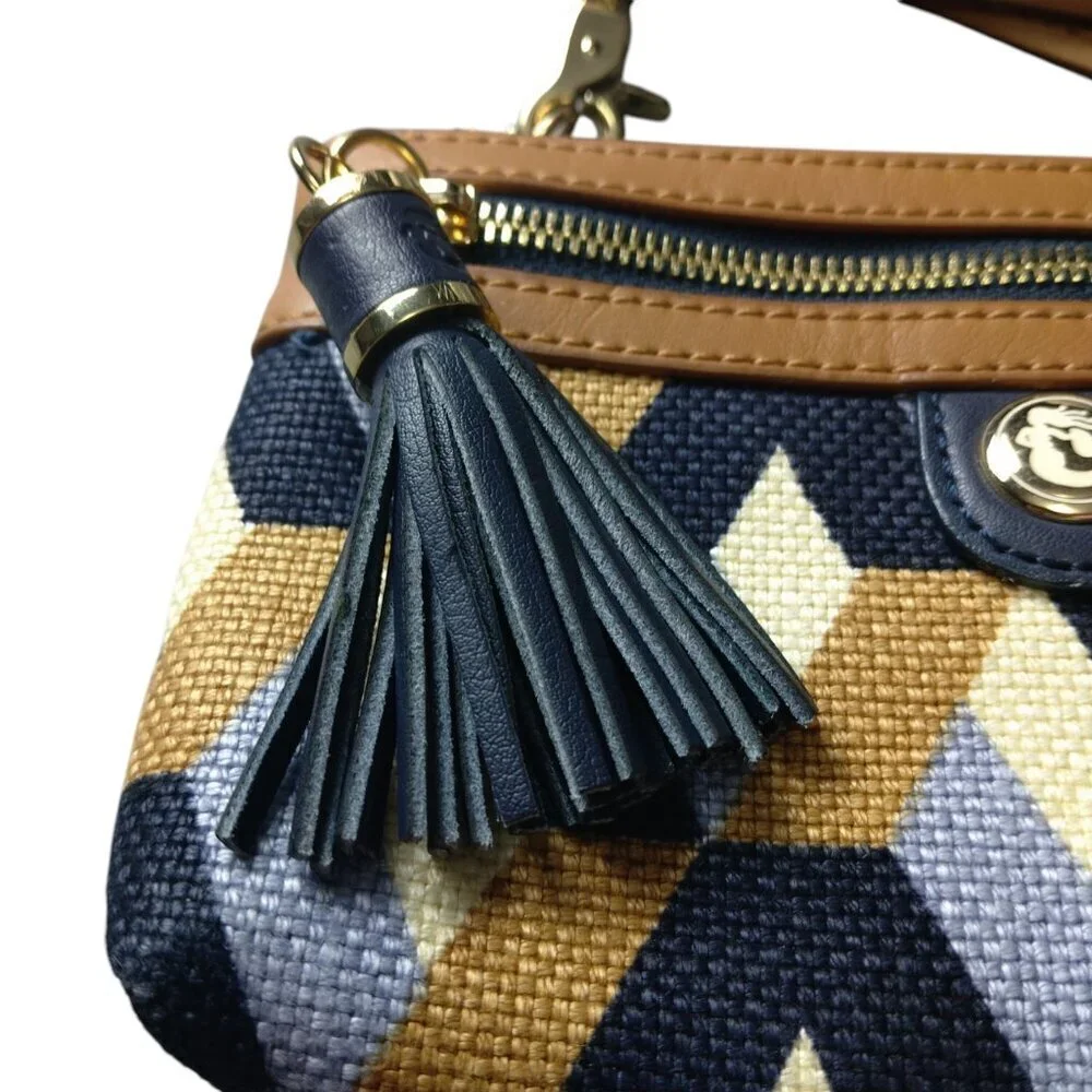 Spartina 449 Daufuskie Island Linen Genuine Leather Colorblock Wrislet Tassel